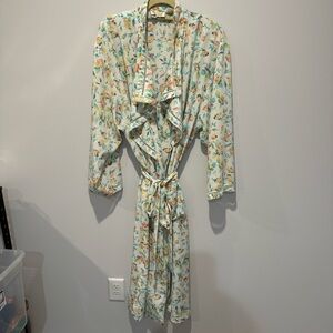 Victorias Secret Vintage Gold Label Floral Robe Size medium